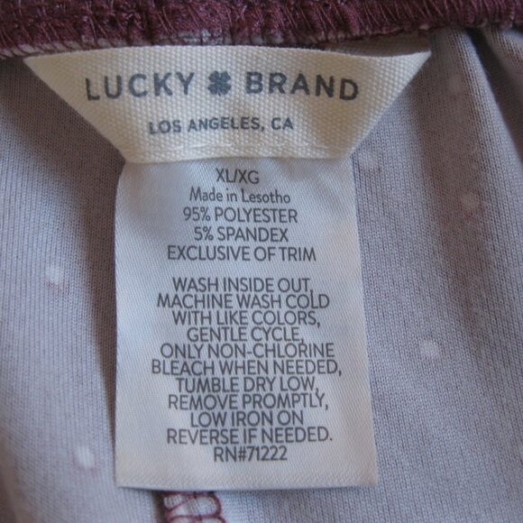 Lucky Brand Women 2-Pack Straight Leg Lounge Pant W/Drawstrings Pink dot/blue XL - Picture 6 of 11